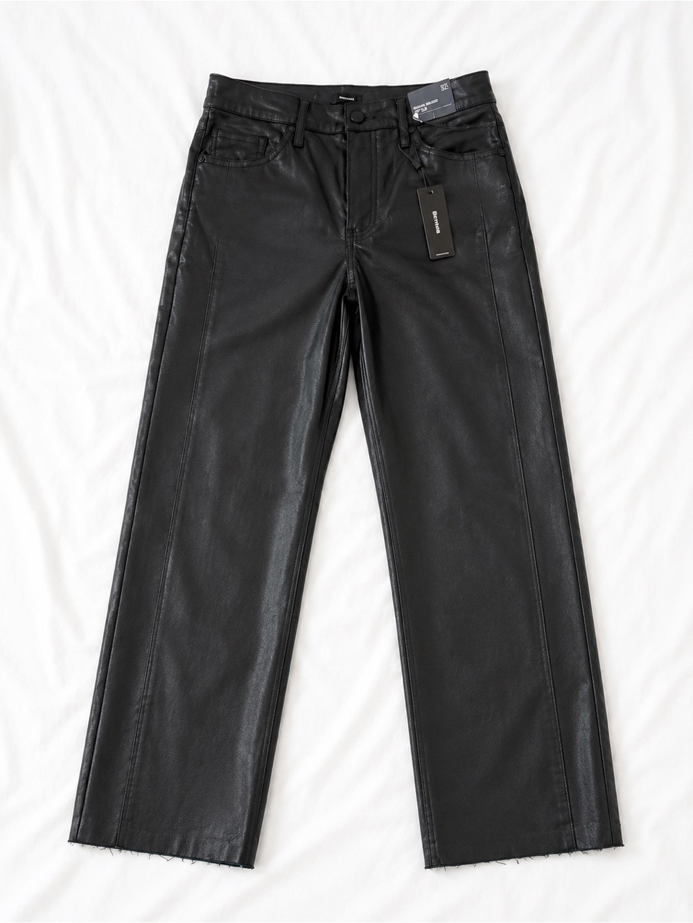 Express- Modern Straight High Rise Black Coated Jeans